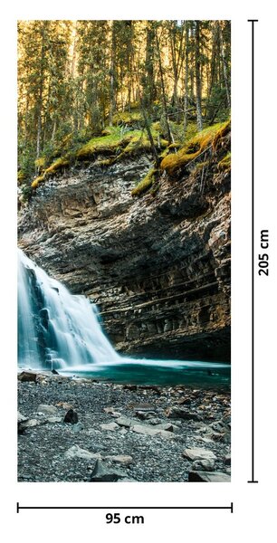 Foto tapeta za vrata - Šumski vodopad (95x205cm)