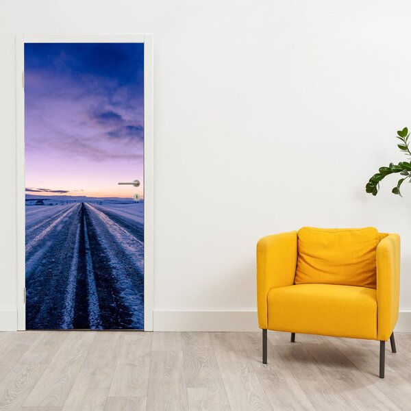 Foto tapeta za vrata - Cesta zimi (95x205cm)
