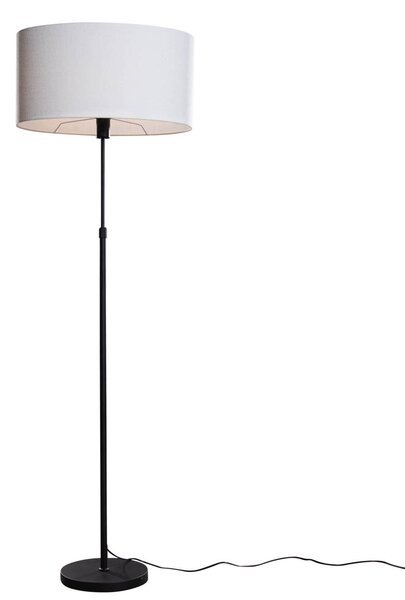Podna svjetiljka crna s ovalnom platnenom abažurom bijele boje 50 cm - Parte