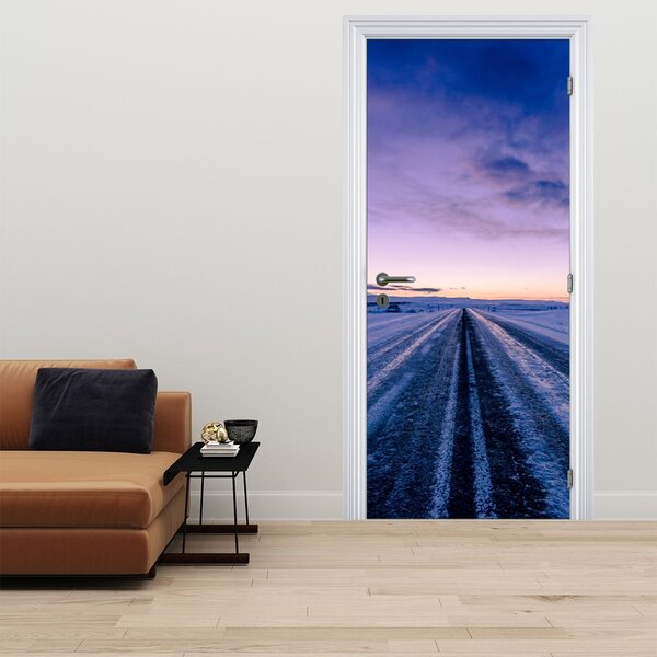 Foto tapeta za vrata - Cesta zimi (95x205cm)