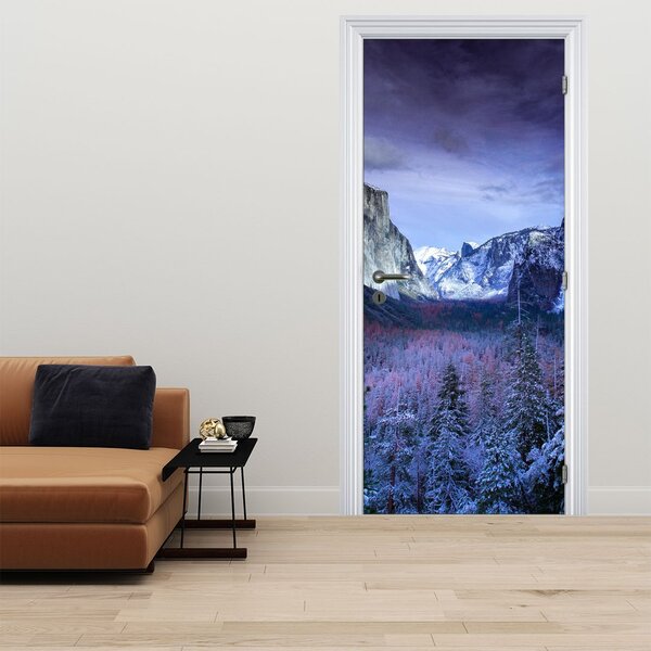 Foto tapeta za vrata - Zimski planinski krajolik (95x205cm)