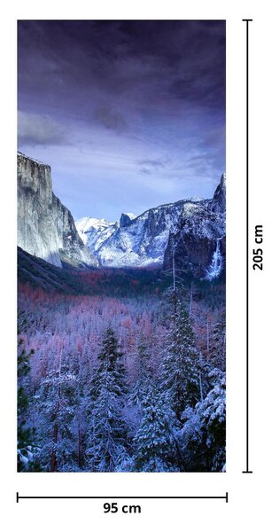 Foto tapeta za vrata - Zimski planinski krajolik (95x205cm)