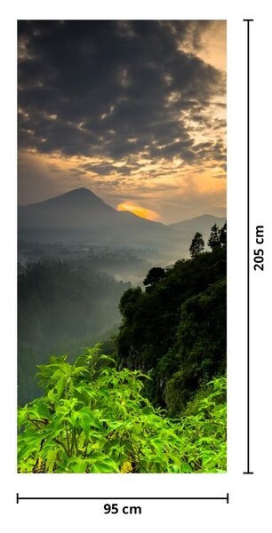 Foto tapeta za vrata - Zeleni planinski krajolik (95x205cm)