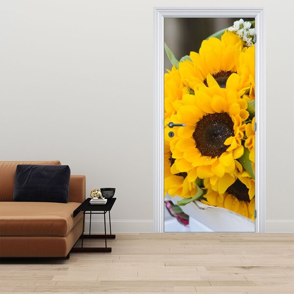 Foto tapeta za vrata - Vjenčani buket od suncokreta (95x205cm)