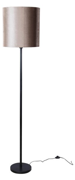 Podna svjetiljka crna s taupe plišanom nijansom 50 cm - Simplo