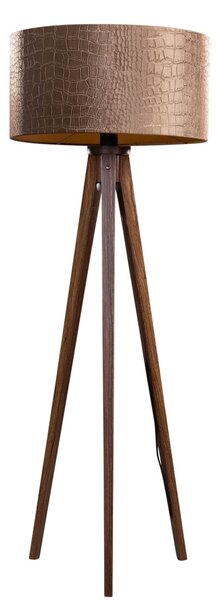 Podna lampa na tronošcu od orahovog drva s plišanom abažurom krokodil 50 cm - Tripod Classic