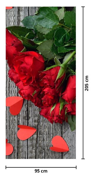 Foto tapeta za vrata - Buket ruža (95x205cm)