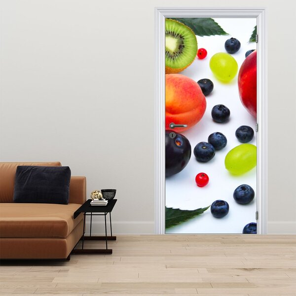 Foto tapeta za vrata - Voće s kapljicama vode (95x205cm)