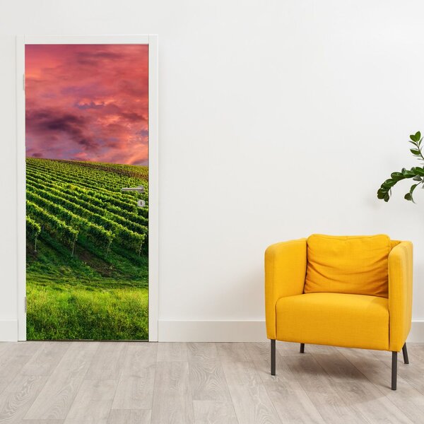 Foto tapeta za vrata - Vinograd sa šarenim nebom (95x205cm)