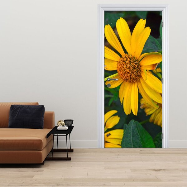 Foto tapeta za vrata - Žuto cvijeće (95x205cm)