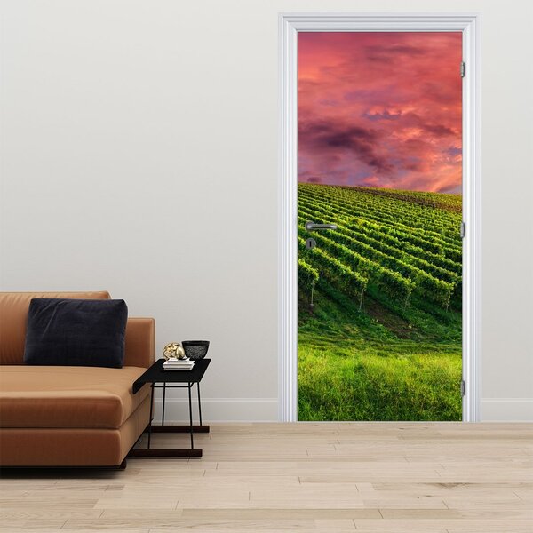 Foto tapeta za vrata - Vinograd sa šarenim nebom (95x205cm)