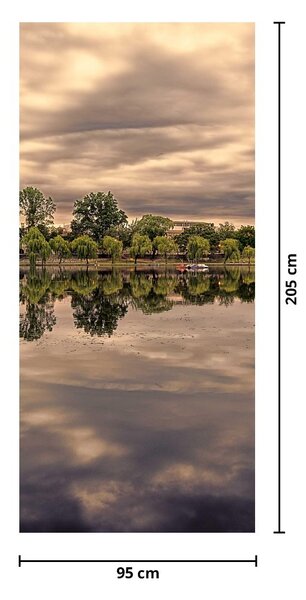 Foto tapeta za vrata - Jezero i drveće (95x205cm)