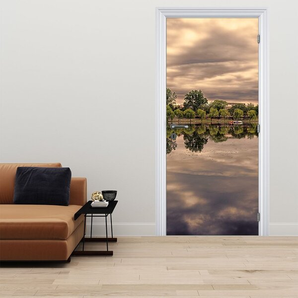 Foto tapeta za vrata - Jezero i drveće (95x205cm)
