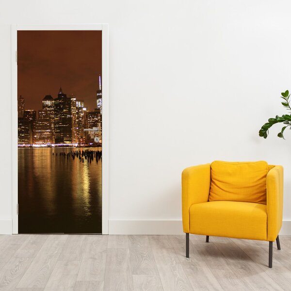 Foto tapeta za vrata - Noćni grad (95x205cm)