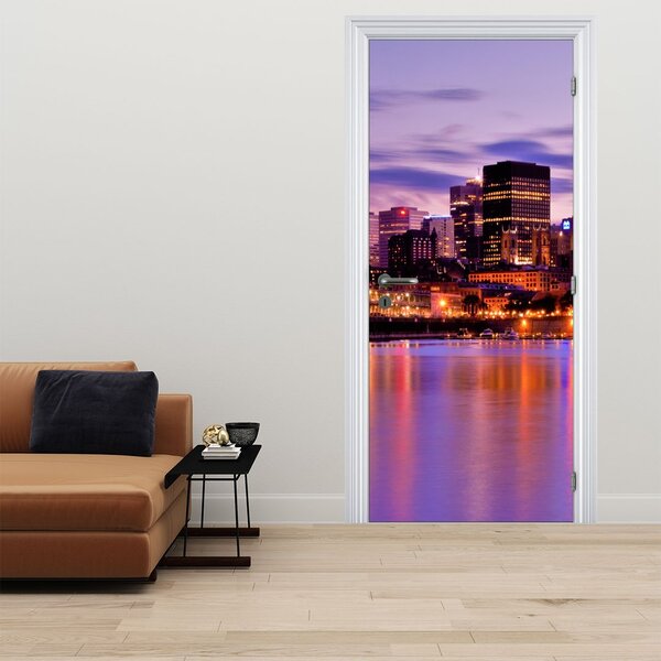 Foto tapeta za vrata - Noćni grad (95x205cm)