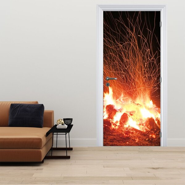 Foto tapeta za vrata - Vatra (95x205cm)