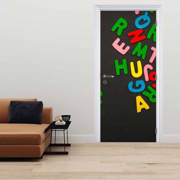 Foto tapeta za vrata - Šarena slova (95x205cm)