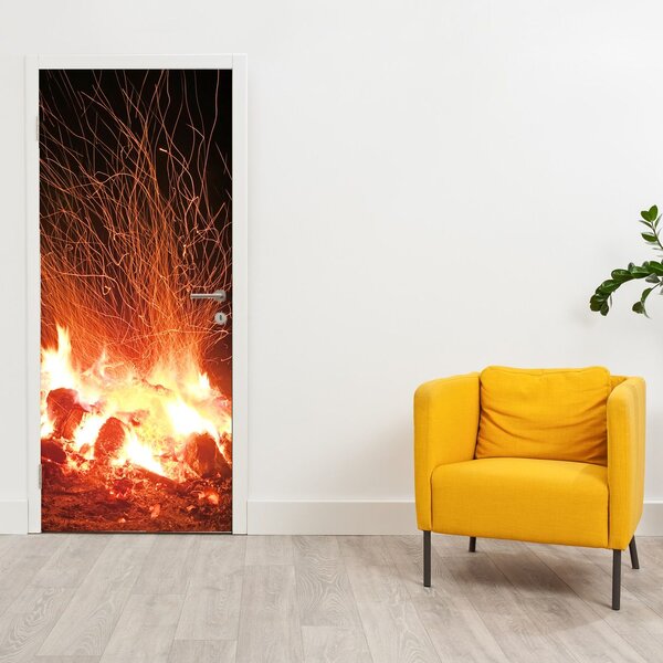 Foto tapeta za vrata - Vatra (95x205cm)