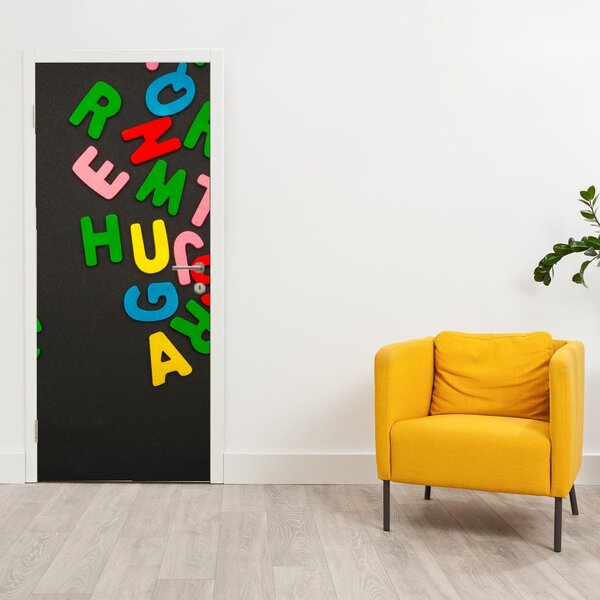 Foto tapeta za vrata - Šarena slova (95x205cm)