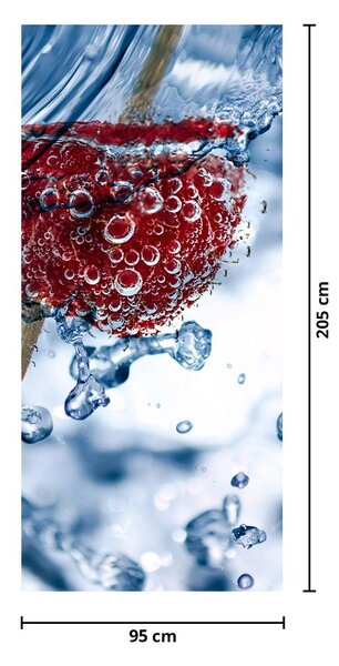 Foto tapeta za vrata- Detalj maline u vodi (95x205cm)