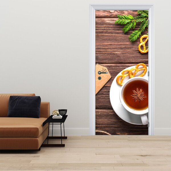 Foto tapeta za vrata - Šalica s ukrasima (95x205cm)