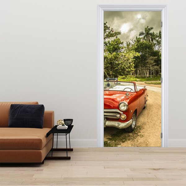 Foto tapeta za vrata - Auto oldtimer u prirodi (95x205cm)
