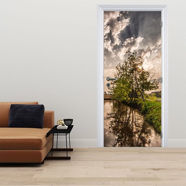 Foto tapeta za vrata - Priroda sa zrakama (95x205cm)