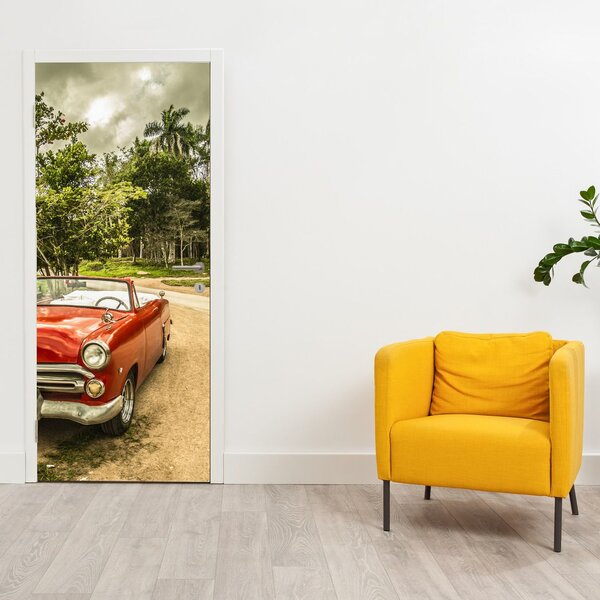 Foto tapeta za vrata - Auto oldtimer u prirodi (95x205cm)