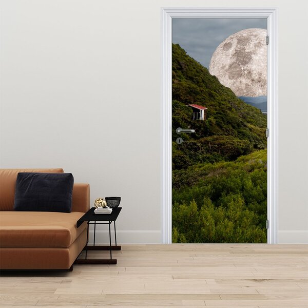 Foto tapeta za vrata - Pejzaž s mjesecom (95x205cm)