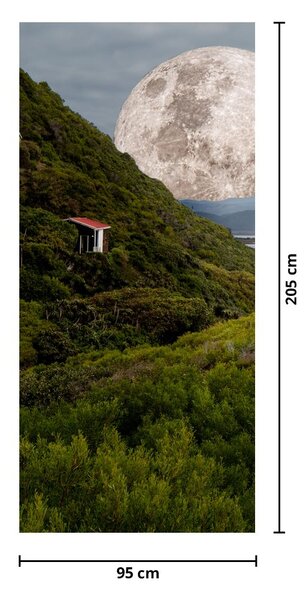 Foto tapeta za vrata - Pejzaž s mjesecom (95x205cm)