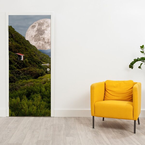 Foto tapeta za vrata - Pejzaž s mjesecom (95x205cm)