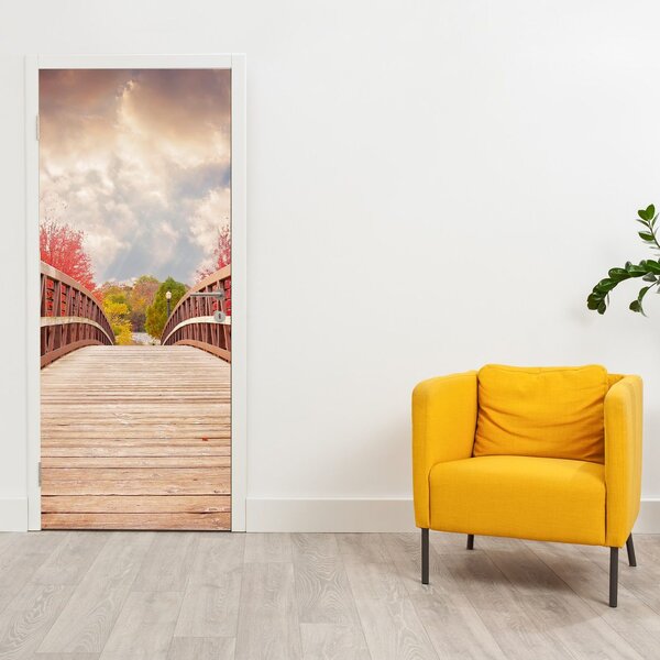 Foto tapeta za vrata - Drveni most (95x205cm)