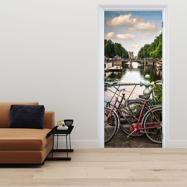 Foto tapeta za vrata - Bicikle u gradu (95x205cm)