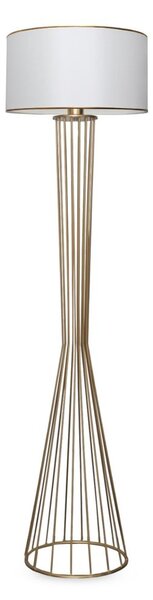 Opviq Podna lampa FLOOR bijelo- zlatno, metal- platno, 21 x 38 cm, visina 155 cm, E27 60 W, AYD-3077