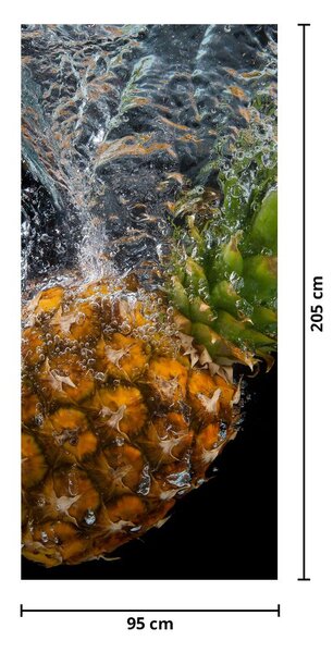 Foto tapeta za vrata - Ananas u vodi (95x205cm)