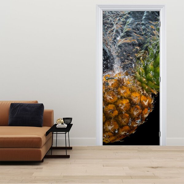 Foto tapeta za vrata - Ananas u vodi (95x205cm)