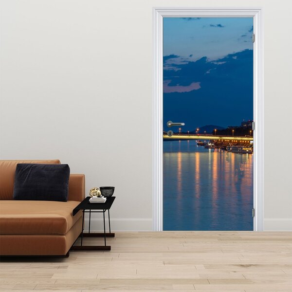 Zidna slika na vratima - Bratislava s dvorcem (95x205cm)