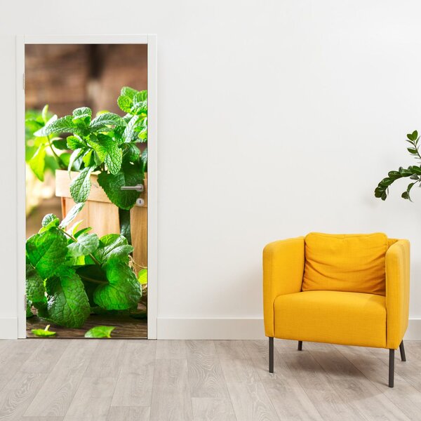 Foto tapeta za vrata - Svježa metvica (95x205cm)