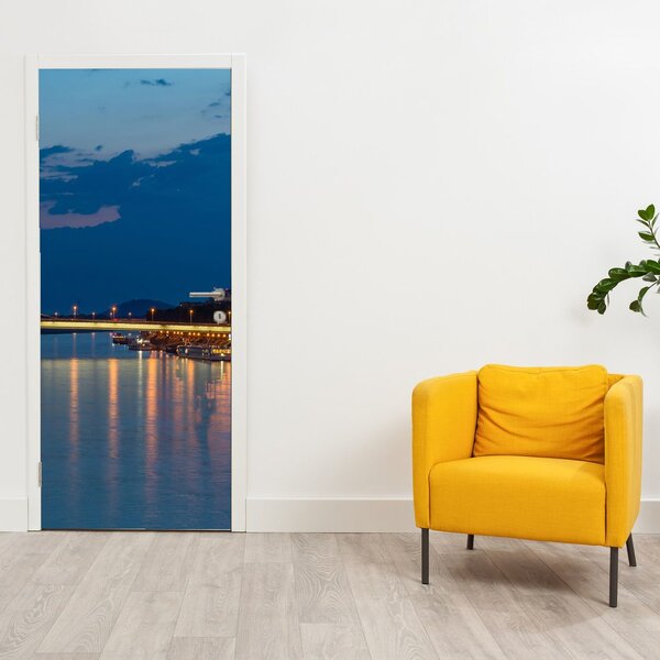 Zidna slika na vratima - Bratislava s dvorcem (95x205cm)