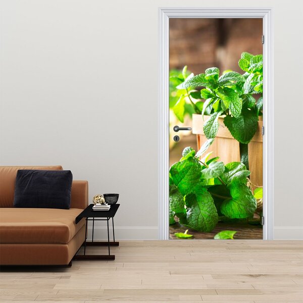 Foto tapeta za vrata - Svježa metvica (95x205cm)