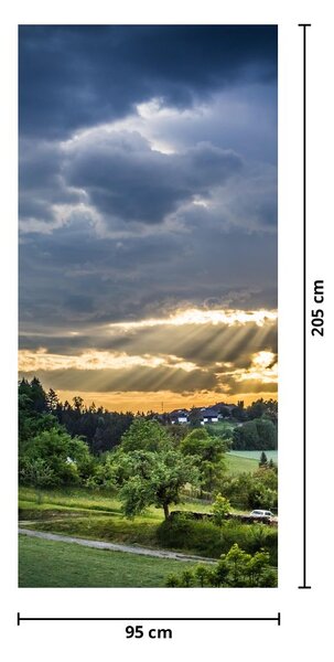 Foto tapeta za vrata - Pejzaž sa zrakama (95x205cm)