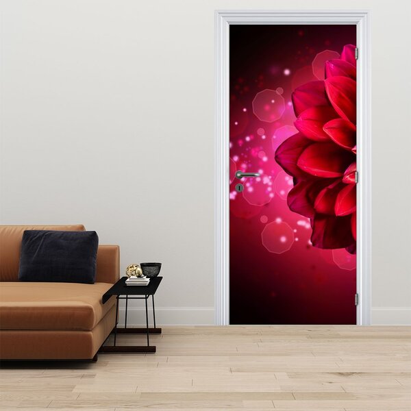 Foto tapeta za vrata - Crveni cvijet (95x205cm)