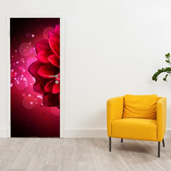 Foto tapeta za vrata - Crveni cvijet (95x205cm)