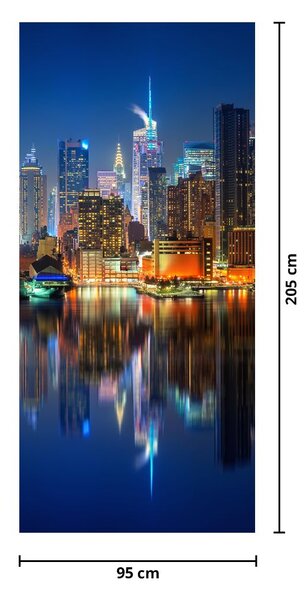 Foto tapeta za vrata - Manhattan noću (95x205cm)