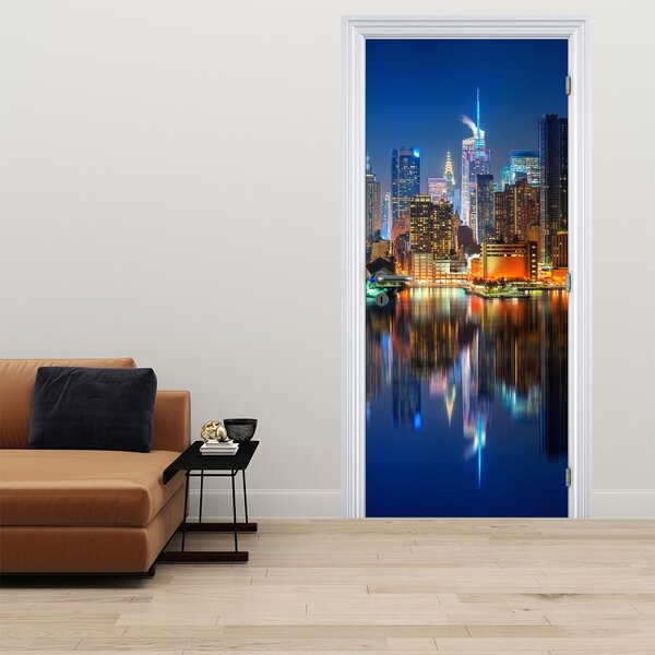 Foto tapeta za vrata - Manhattan noću (95x205cm)