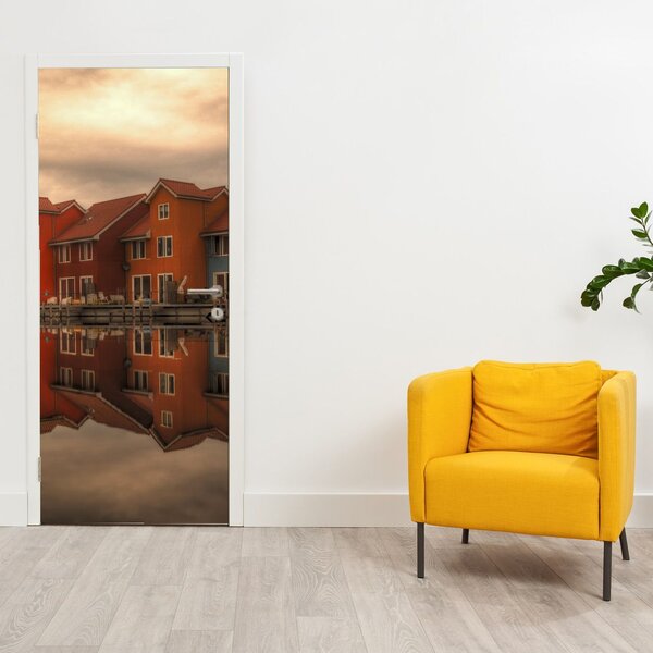 Foto tapeta za vrata - Šarene kućice (95x205cm)