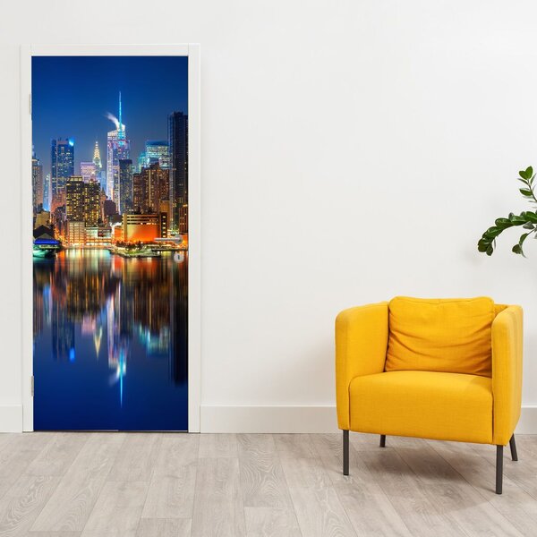 Foto tapeta za vrata - Manhattan noću (95x205cm)