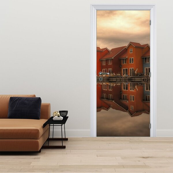 Foto tapeta za vrata - Šarene kućice (95x205cm)