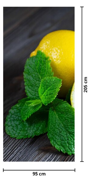 Foto tapeta za vrata - Limun i menta na stolu (95x205cm)