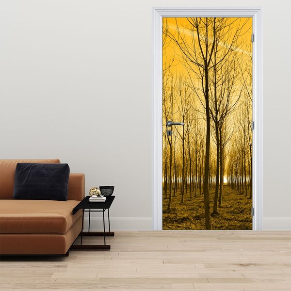 Foto tapeta za vrata - Šuma na zalasku sunca (95x205cm)